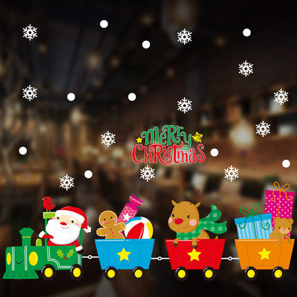 Tracless Christmas Train Travel and Christmas Related Decorations Sticker