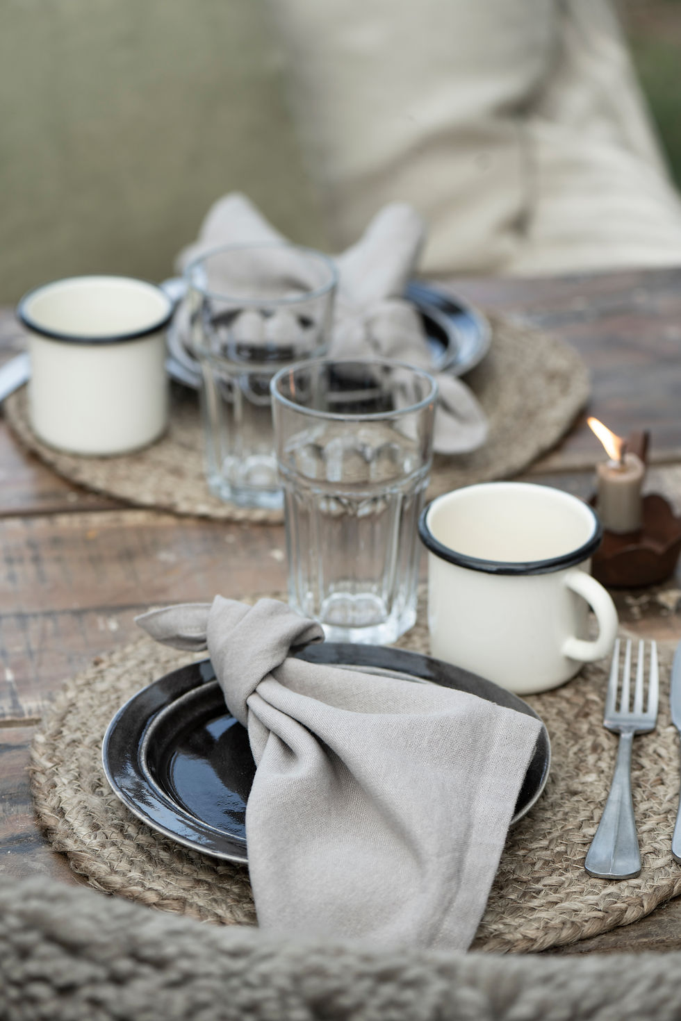Miniaturebillede: Platz-Set aus Jute, rund