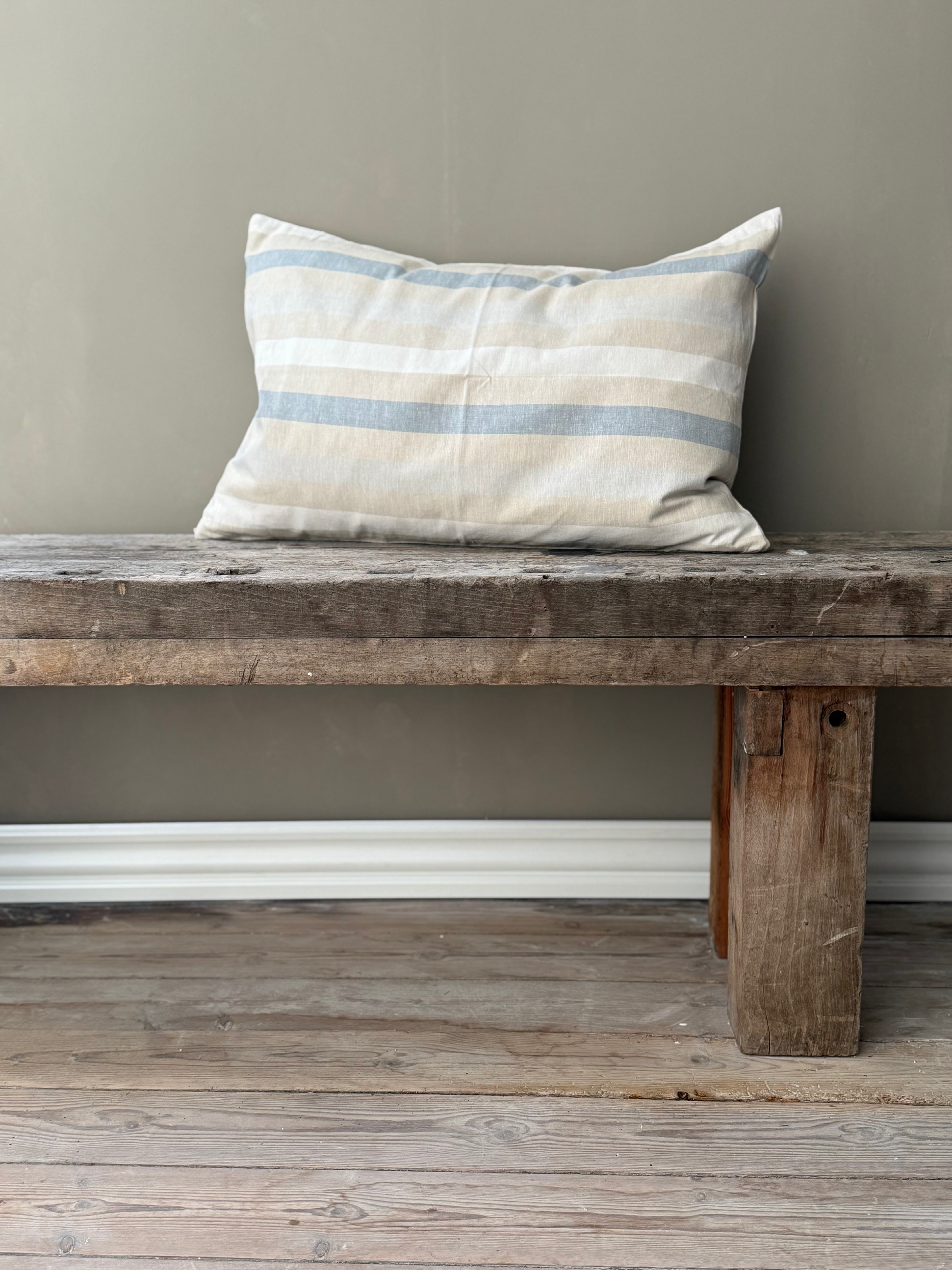 Kissenbezug naturfarben mit Streifen