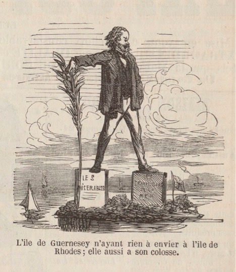 Caricature de Victor Hugo en exil à Guernesey
