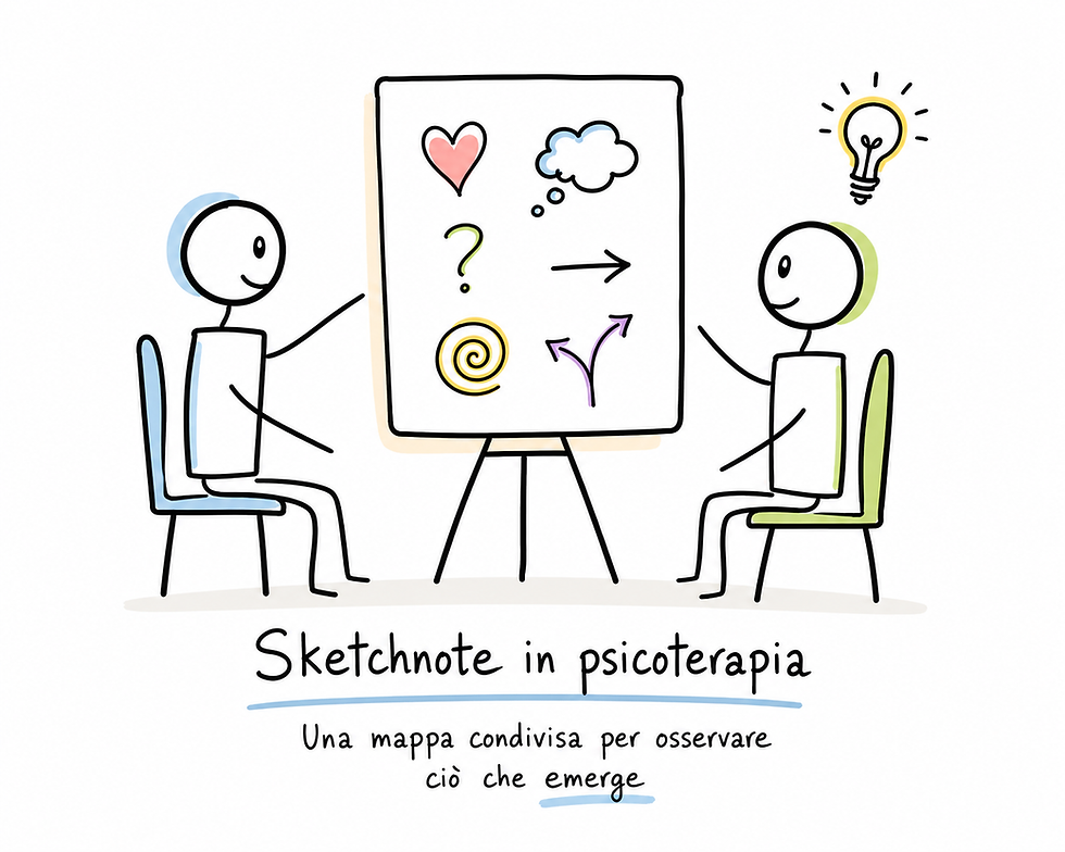 rappresentazione utilizzo sketchnote in psicoterapia di Nadir Moretto