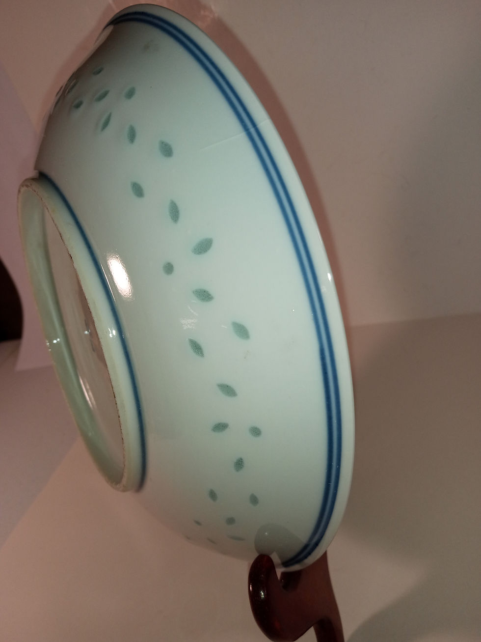 Thumbnail: Antique Porcelain Flying Dragon Plate, White underglaze With Green Glaze, 7 3/8