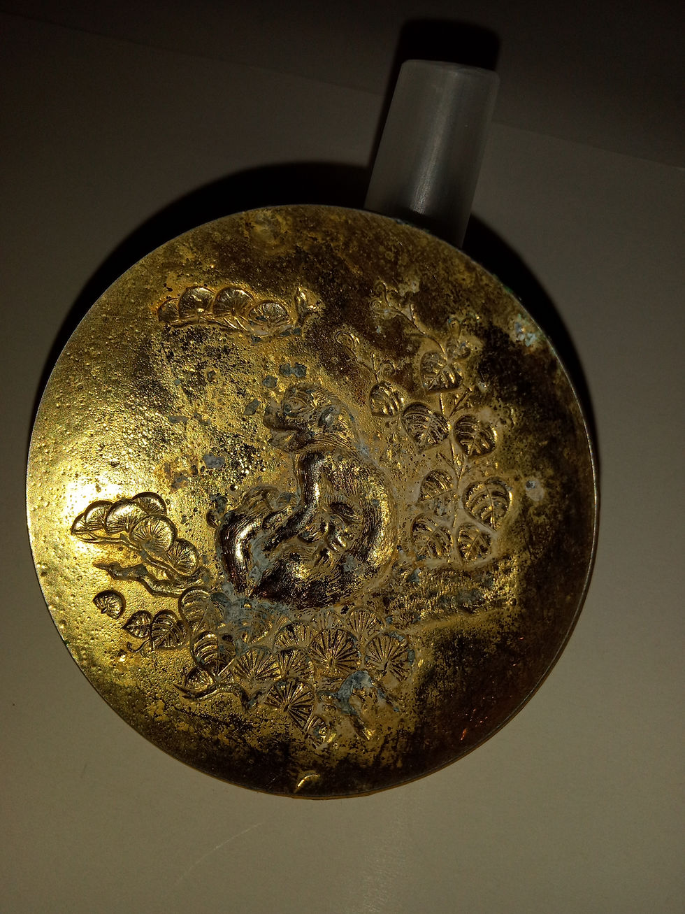 Thumbnail: Antique Iron Small Cover With 24K Yellow Gold Plated. Diameter 3" "SALE" "DIS."