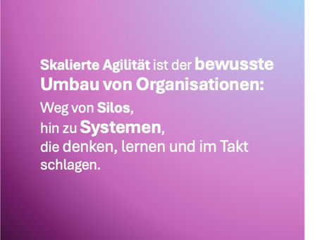 Skalierte Agilität ist der bewusste Umbau von Organisationen, weg von Silos, hin zu Systemen