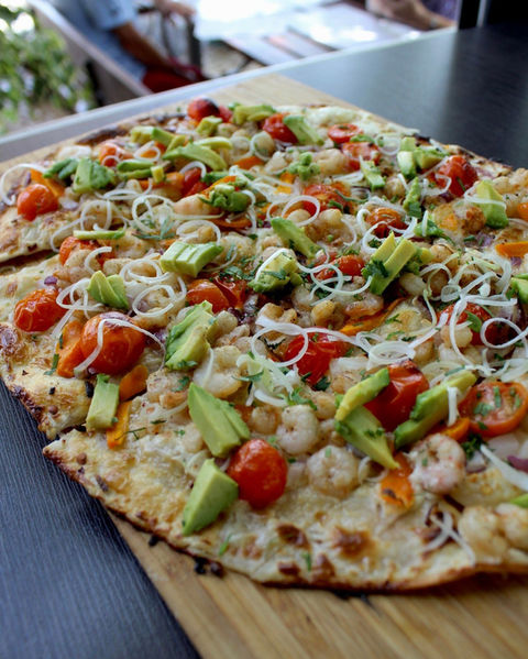 Avocado Prawn Flammkuchen