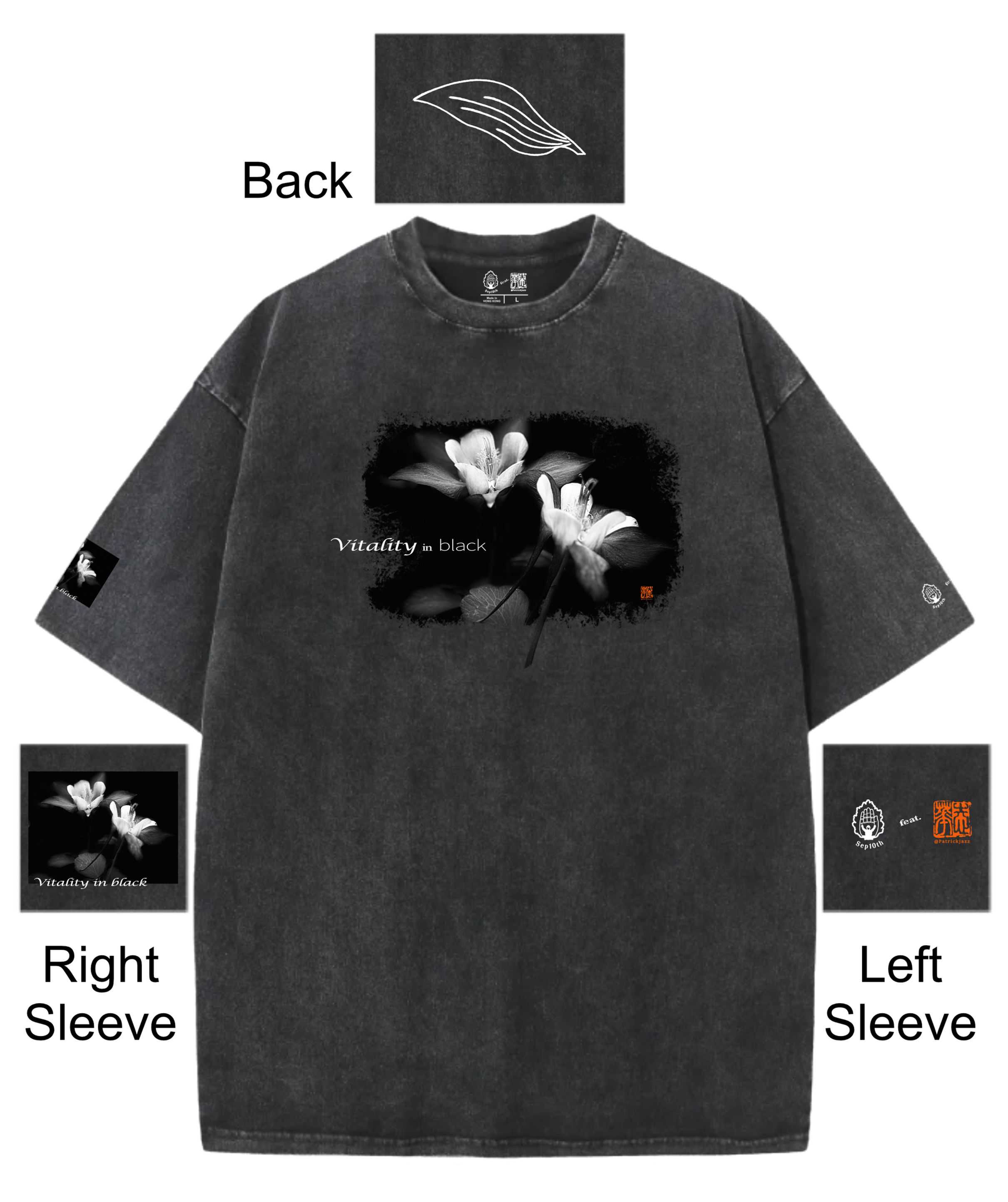 Vitality in black Washed Tee