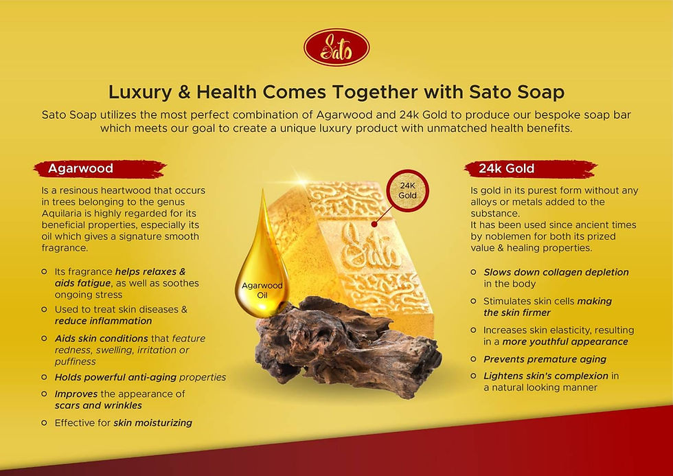 ภาพขนาดย่อ: Sato Agarwood Gold Soap  สบู่ กฤษณาทองคำ ปริมาณ 20 grams