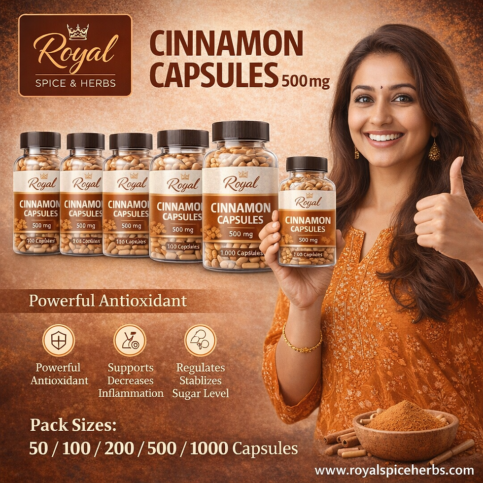 Thumbnail: Cinnamon capsule,#แคปซูลอบเชยเทศ, 50 capsules,500 mg/ capsule