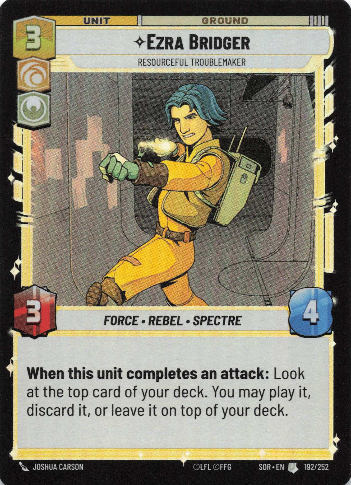Ezra Bridger - Resourceful Troublemaker - Spark of Rebellion Foil