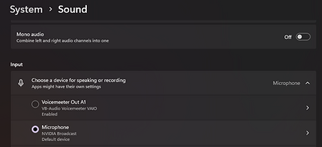 Discord Microphone setings