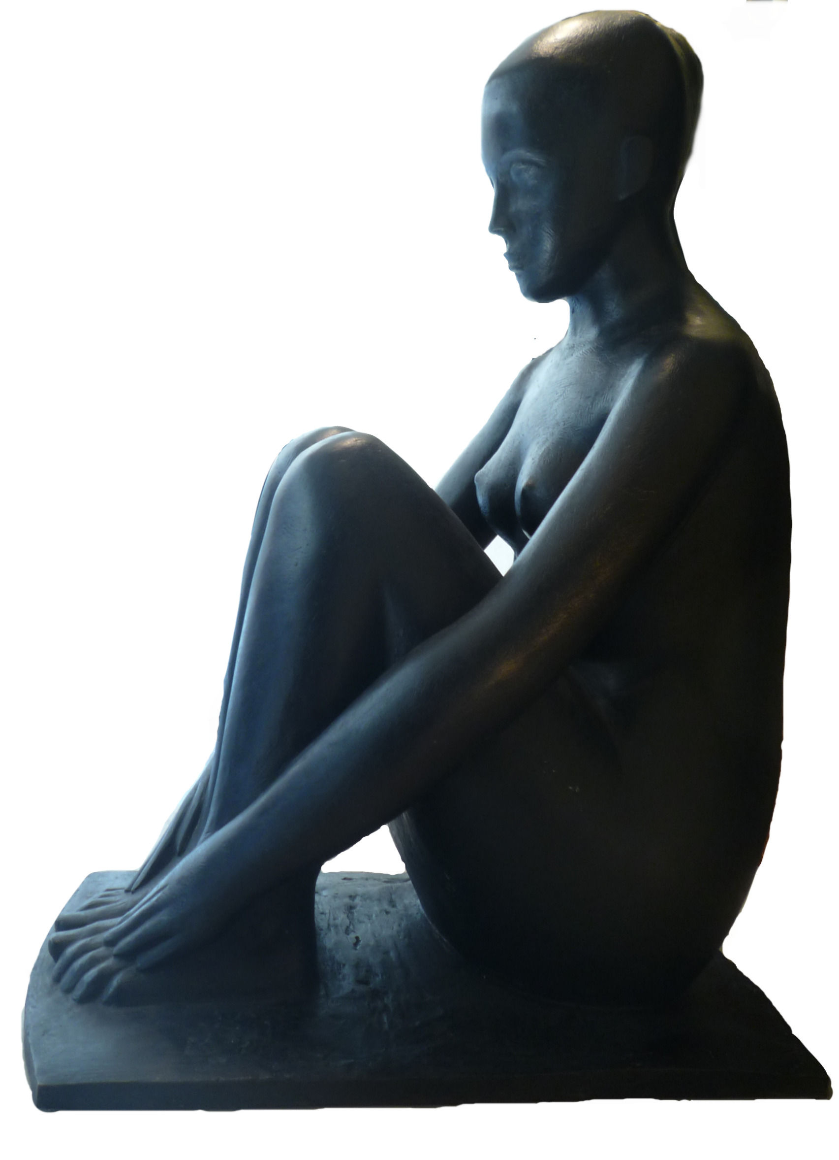 Sculpture femme assise signée André Tajana