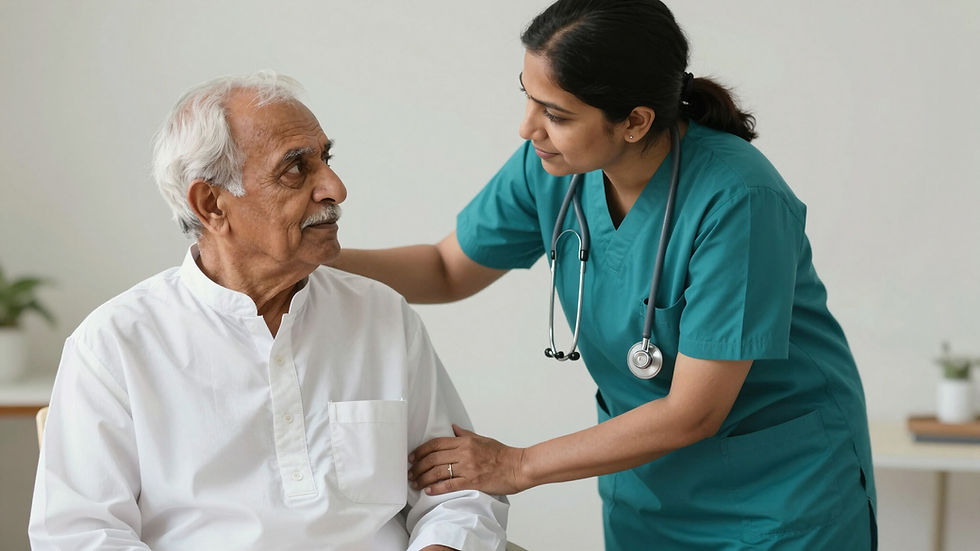 Health camp senior citizen interaction