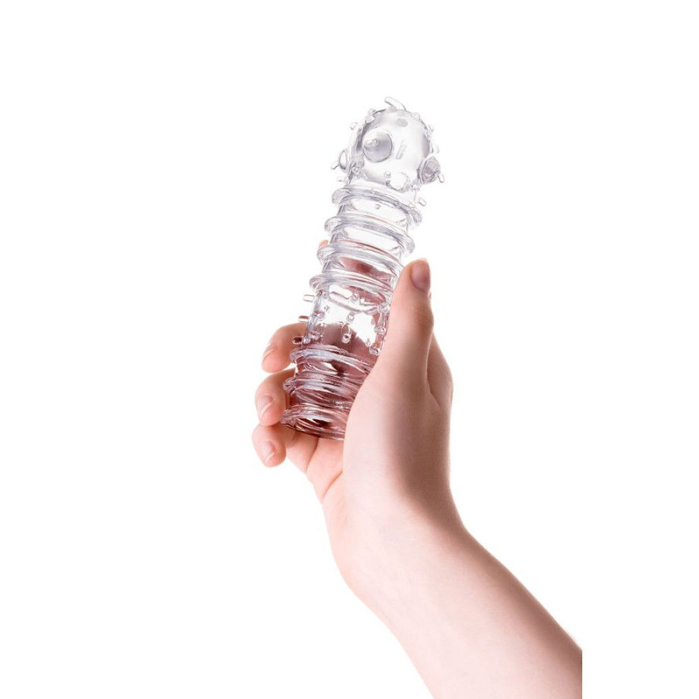 Tırtıklı Noktalı Şeffaf 15.3cm Penis Kılıfı