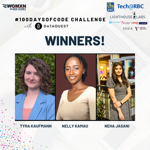 Womxn in Data Science and Dataquest Celebrate #100DaysofCode Challenge Winners!