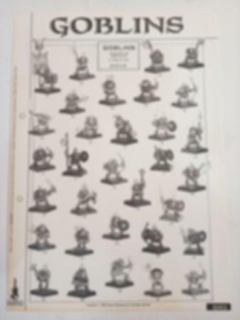 1986 Citadel Miniatures Goblins A4 catalogue insert