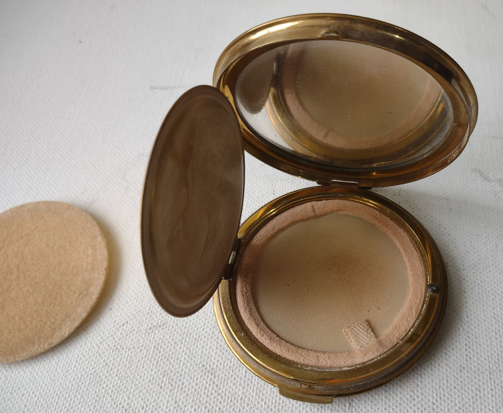 Thumbnail: 1950's Stratton Flamingos Enamel and Brass Compact