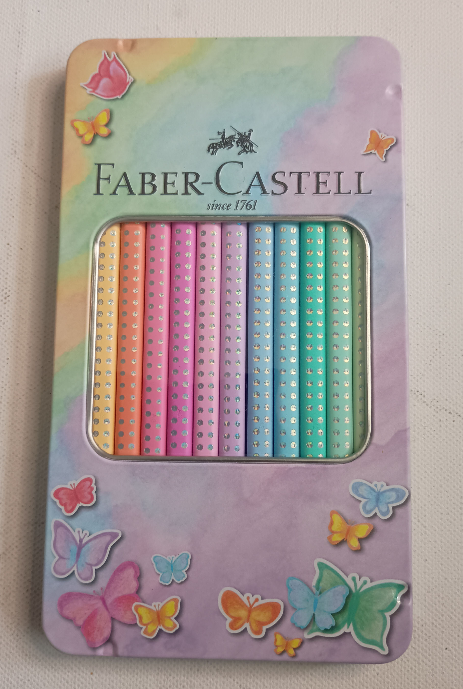 Faber-Castell Colour Pencil Sparkle Pastel Tin of 12
