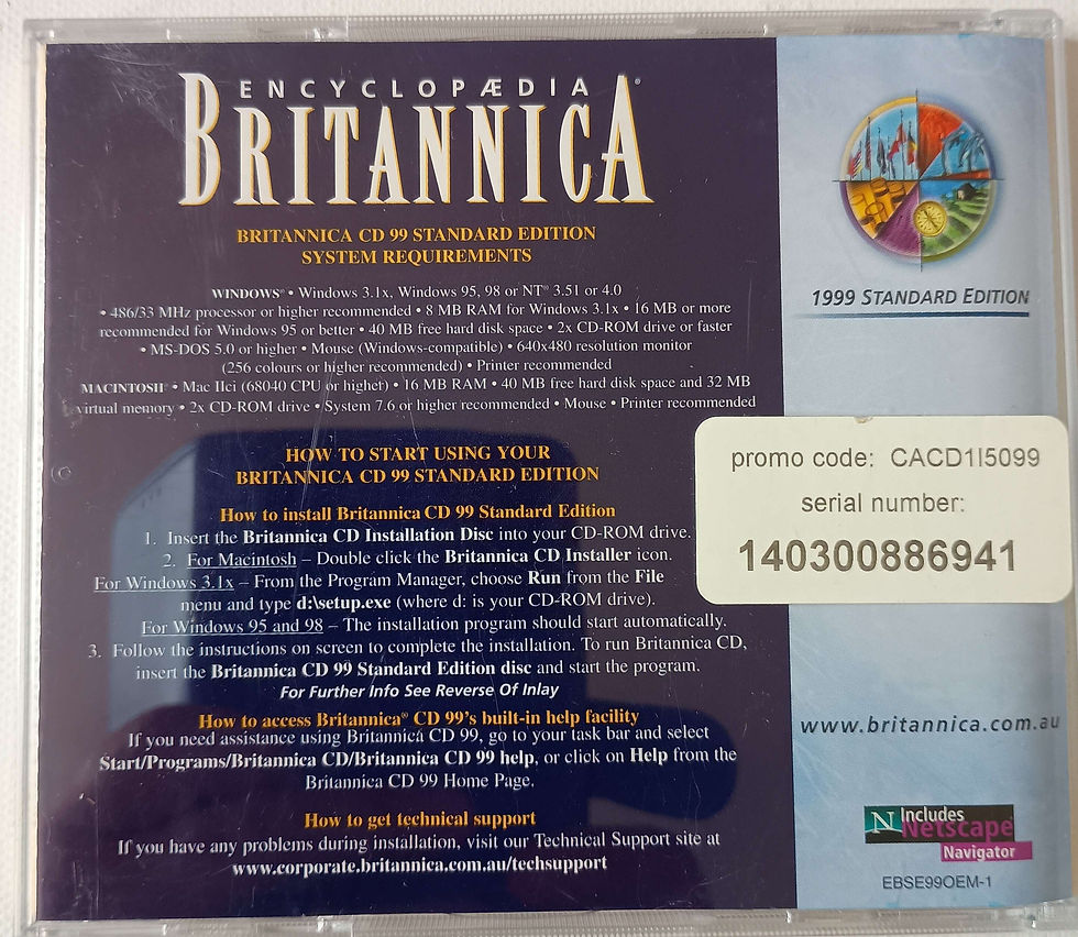 Thumbnail: Encyclopaedia Britannica 1999 Standard Edition CD Rom