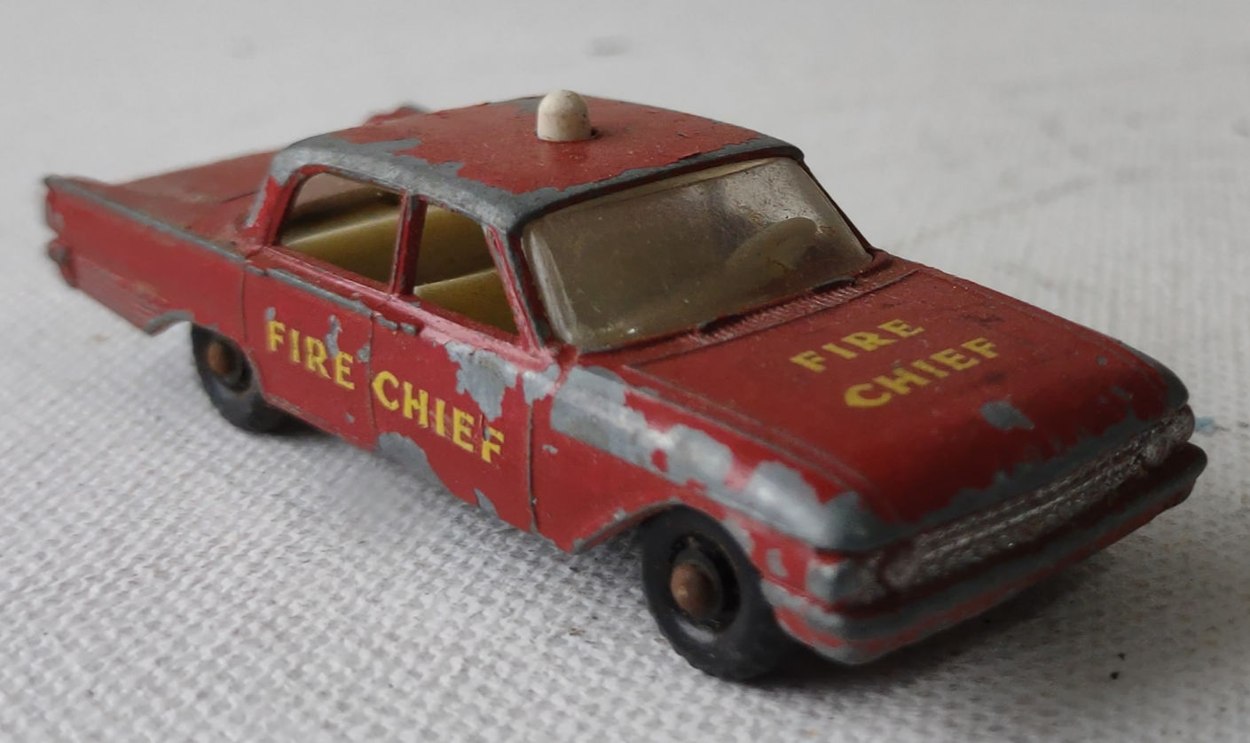 1964 Matchbox Series No 59 Ford Fairlane Fire Chief's car
