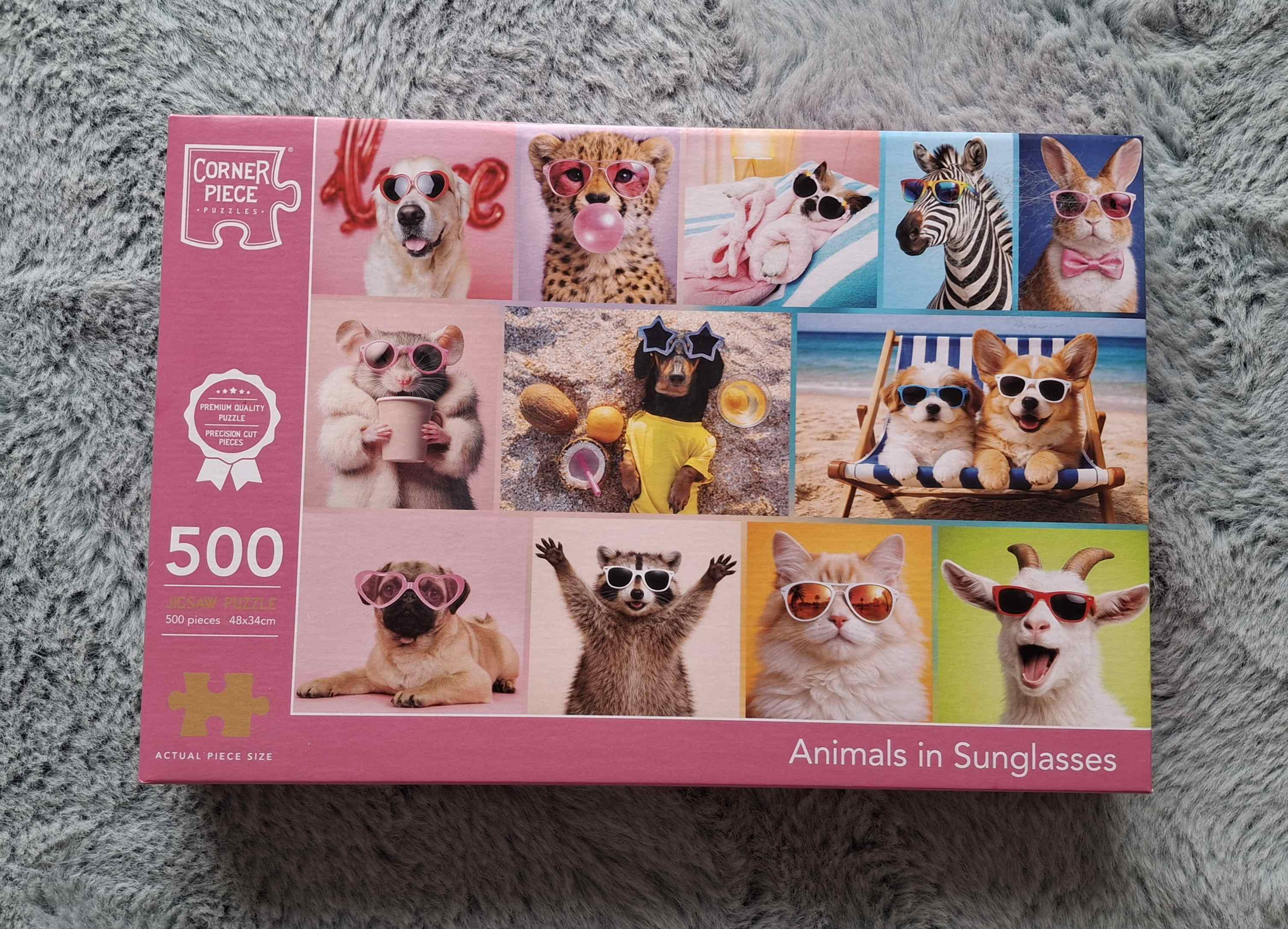 Corner Piece 500 Piece Jigsaw Puzzle - Animals In Sunglasses
