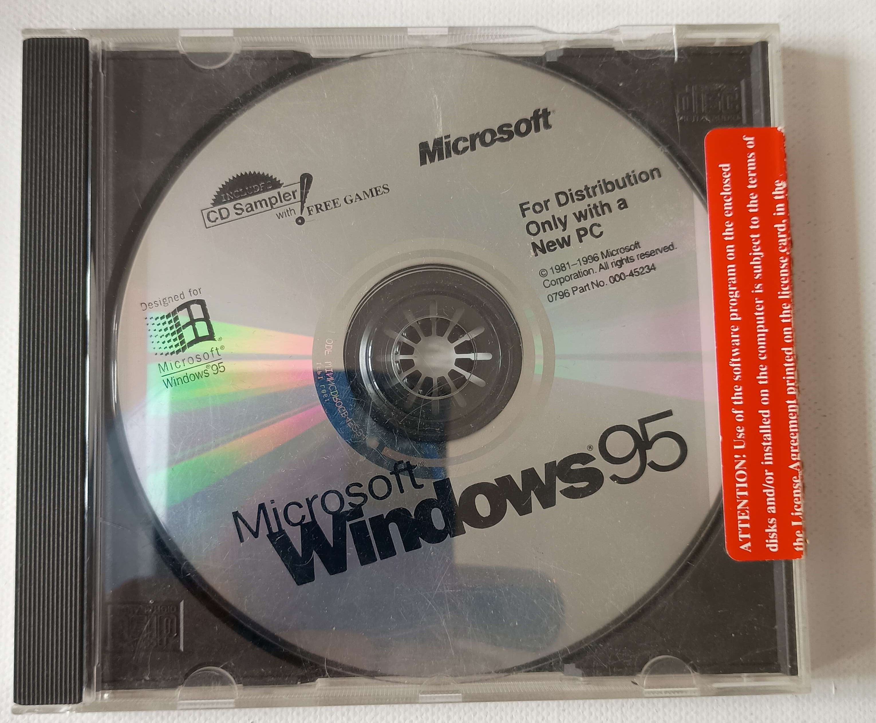 1996 Microsoft Windows 95 includes Sampler