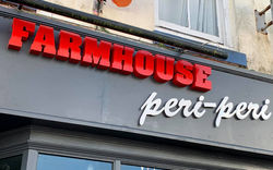 built up lettering with powder coated paint