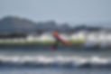 wing foiling waves at Marazion Beach.