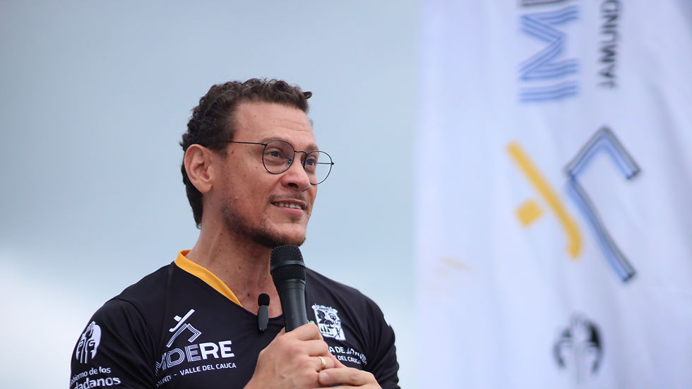 Ex-alcalde de Jamundí Felipe Ramírez, en la entrega del Parque Nuevas Tendencias, Jamundí, 2023