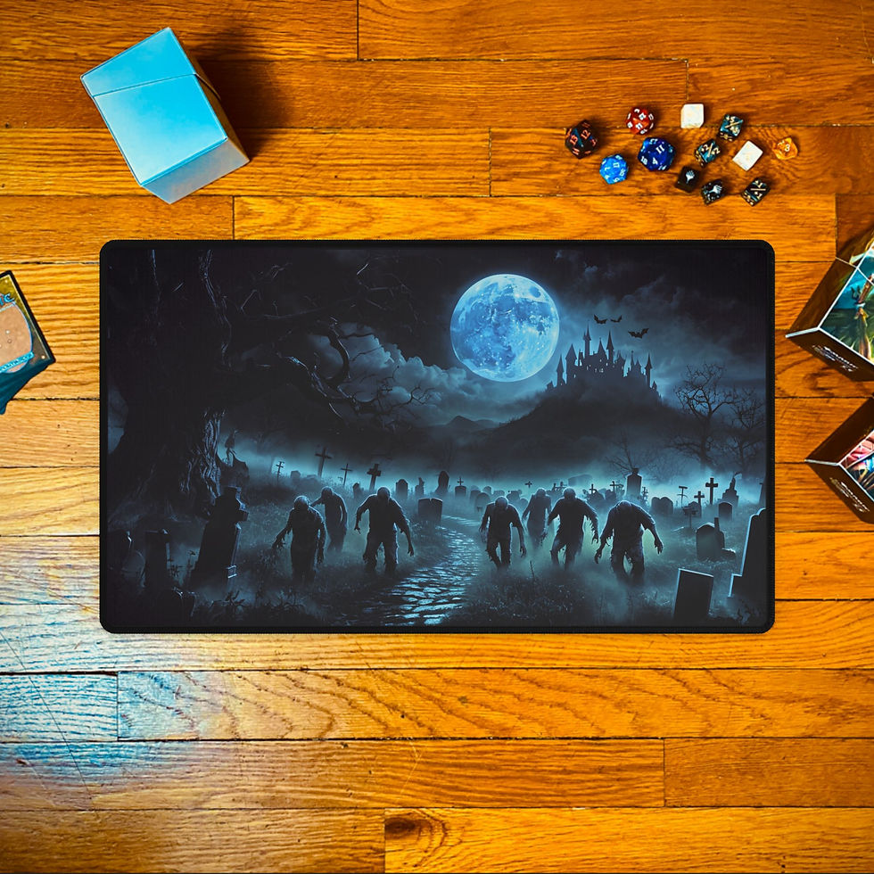 Thumbnail: Zombie Graveyard Trading Card Playmat