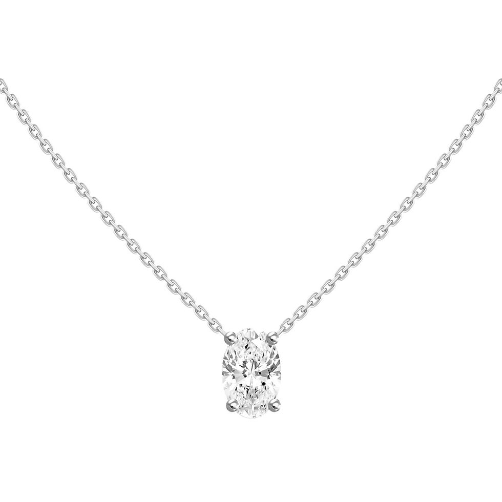 Thumbnail: Oval-cut Diamond  Solitaire Necklace