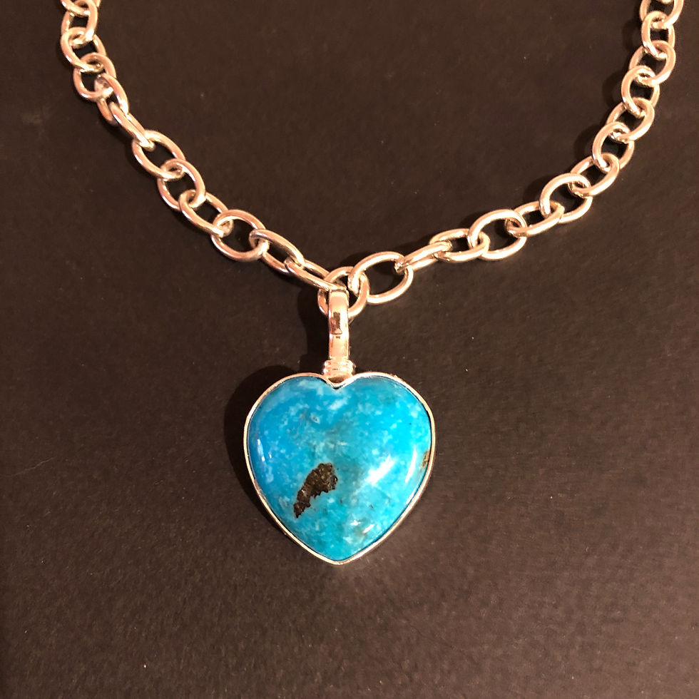 1 inch blue turquoise heart charm by Coreen Cordova Jewelry