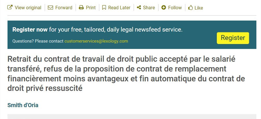 Retrait du contrat de travail de droit public
