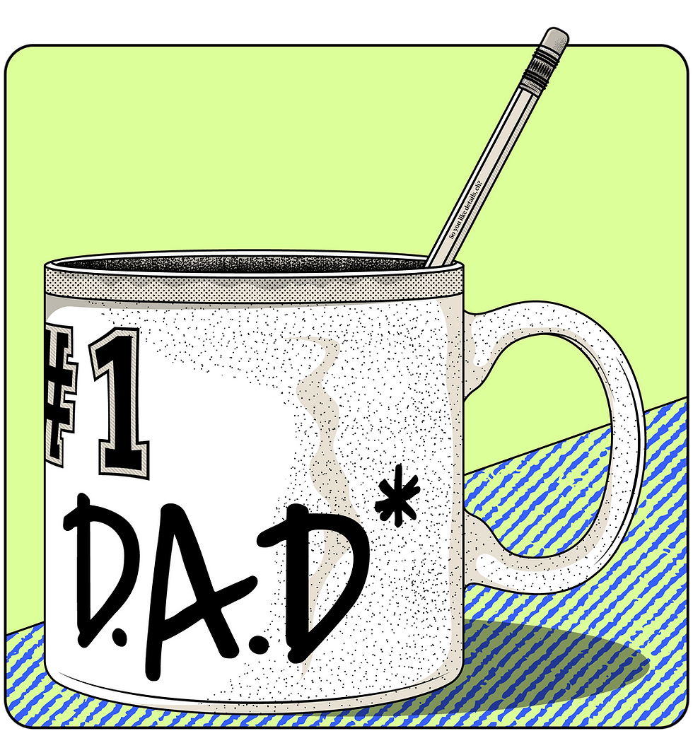 illustrated DAD* brand coffee mug