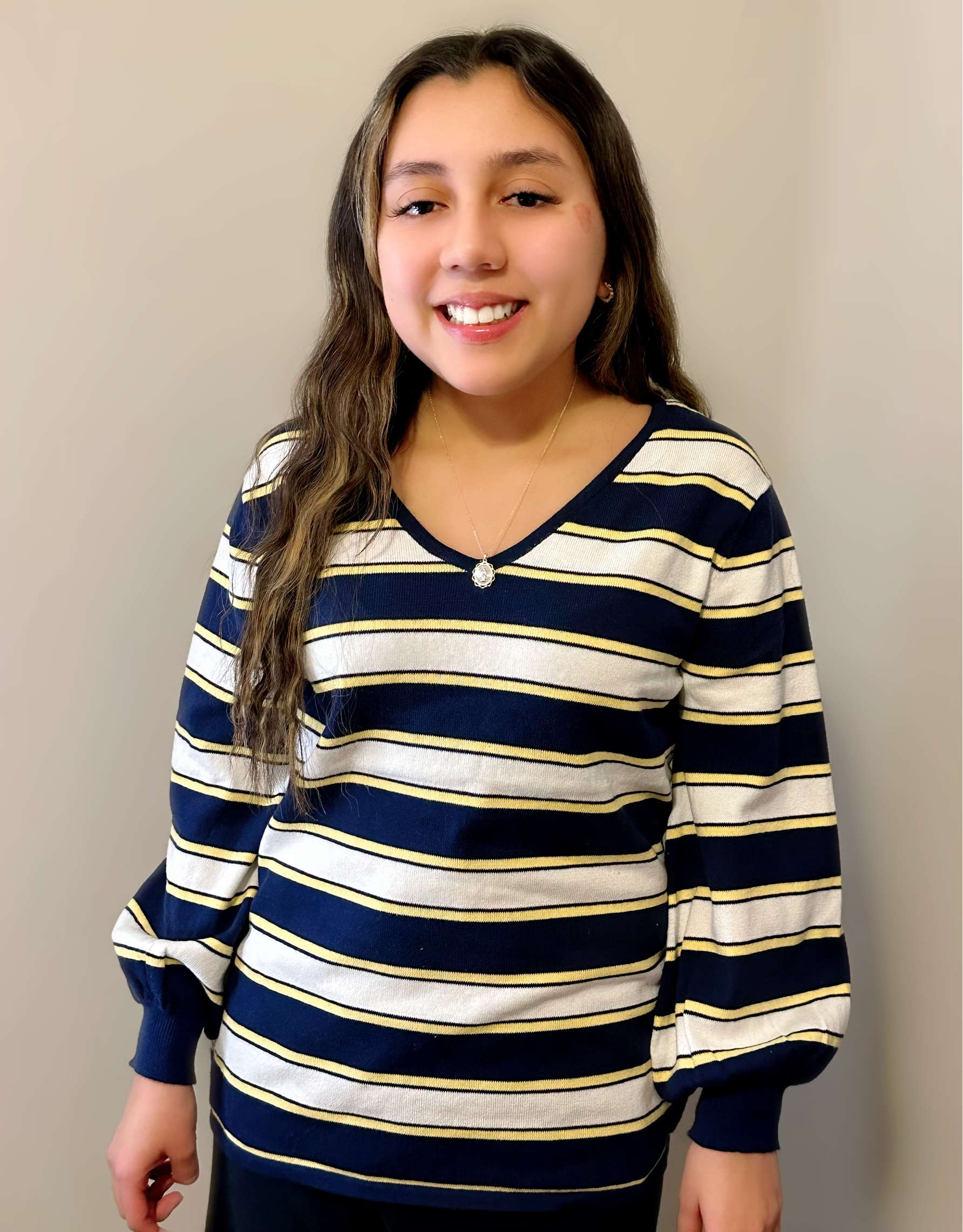 Long Sleeve Striped V Neck Sweater