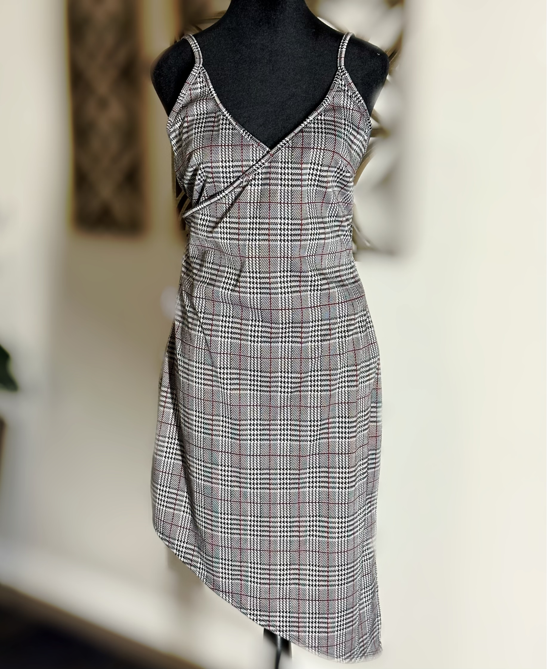 Plaid Spaghetti  Strap Dress