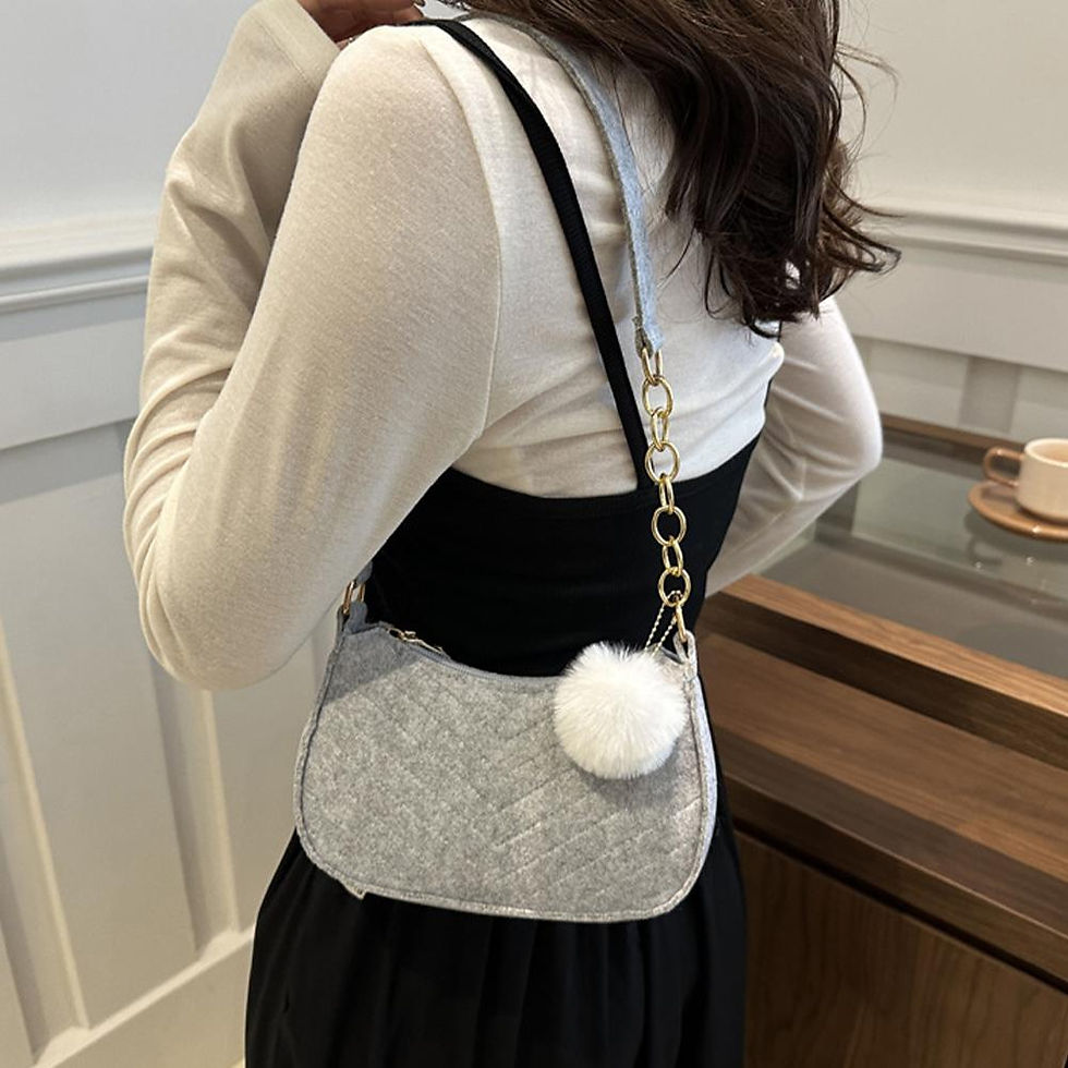 Thumbnail: Mini Women Shoulder Bags Fashion Felt Women's Bag Advanced Design Underarm Handb