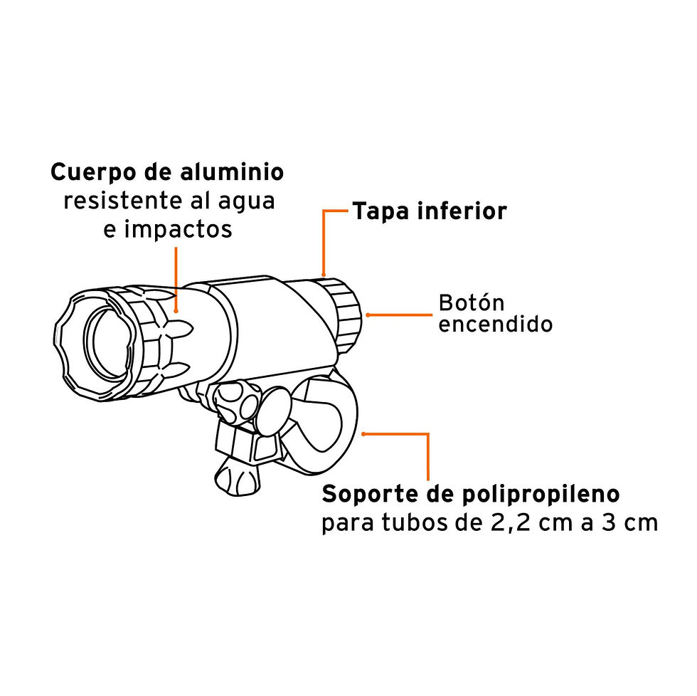 Miniatura: Linterna delantera 100 lm para bicicleta con 3 pilas AAA