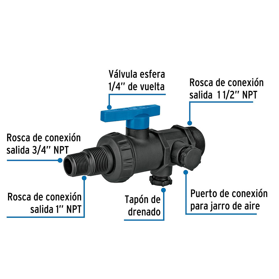 Miniatura: Multiconector polipropileno para tinaco, con válvula, Foset