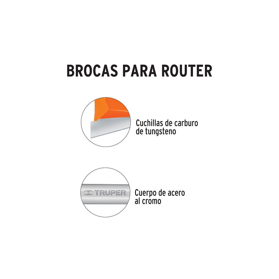 Miniatura: Broca para router, recta 2 filos, 5/8', Truper