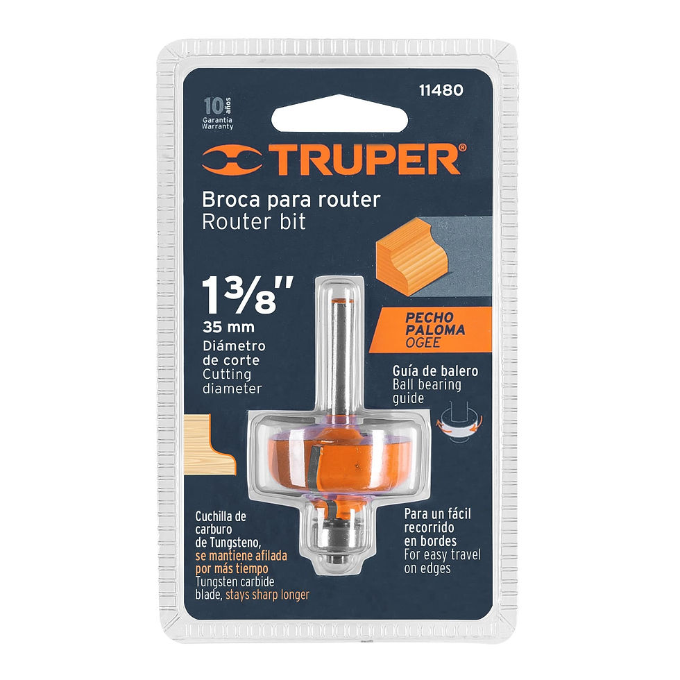 Miniatura: Broca para router, pecho paloma, 1-3/8' con balero, Truper