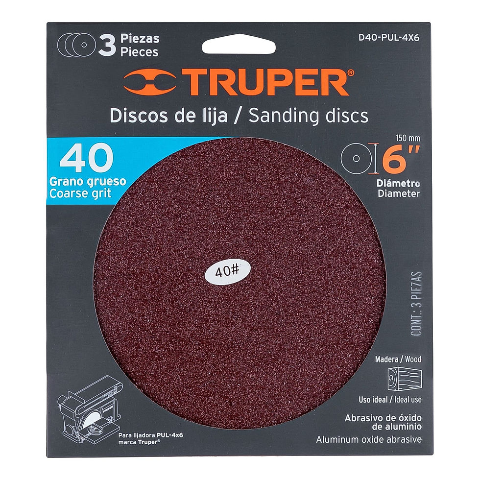 Miniatura: Caja con 3 discos de lija 6' grano 40 para PUL 4x6, Truper