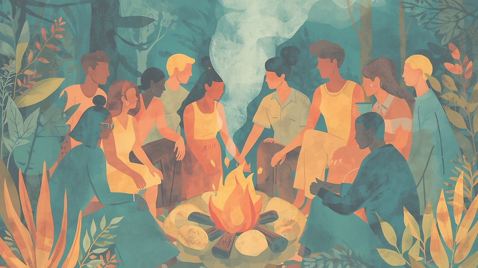 leaders gathered around the fire