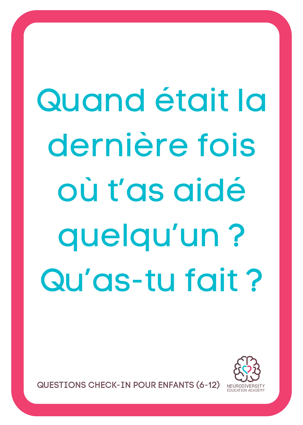 Thumbnail: FRENCH VERSION- 80 CHECK-IN PROMPTS FOR CHILDREN (6-12)