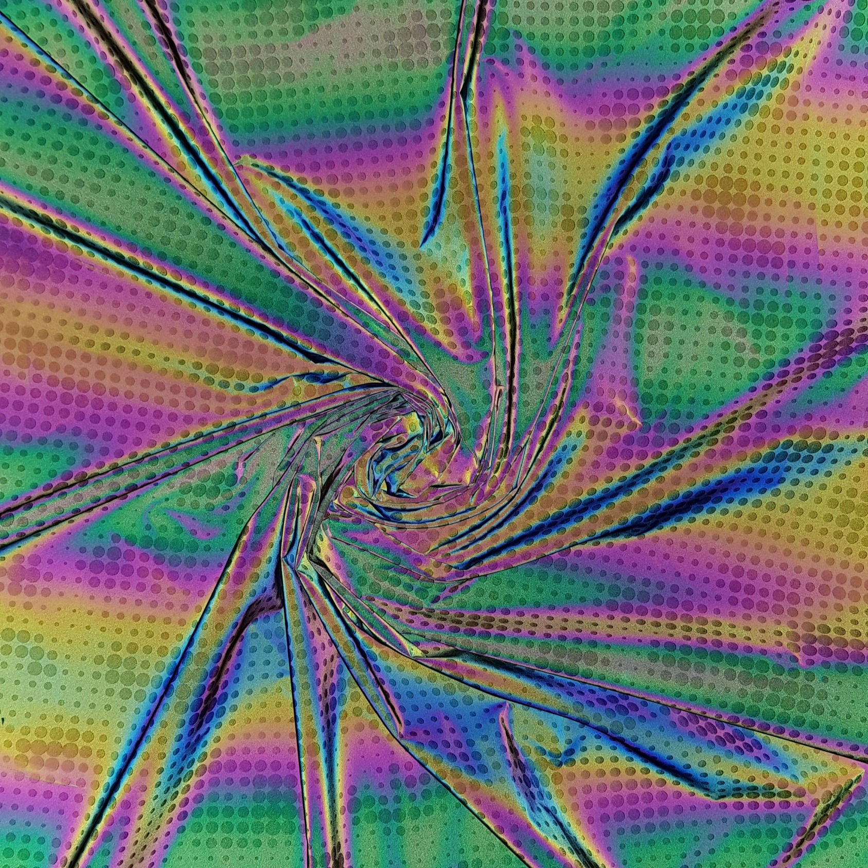 polka rainbow reflective print with light