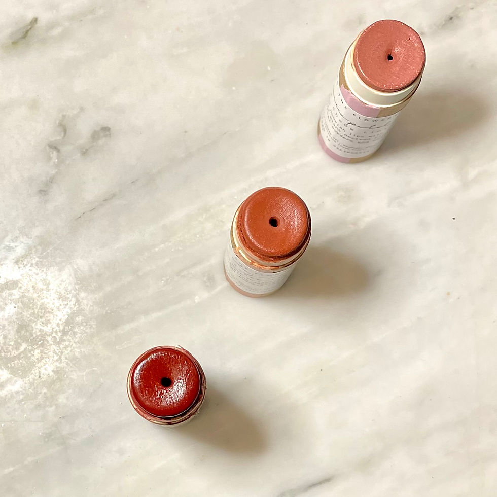 Thumbnail: Three open tubes of Equestrian Wellness lip and cheek tints