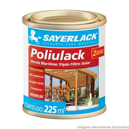 Tinta Verniz para Madeira Poliulack Brilhante 225ml Sayerlack