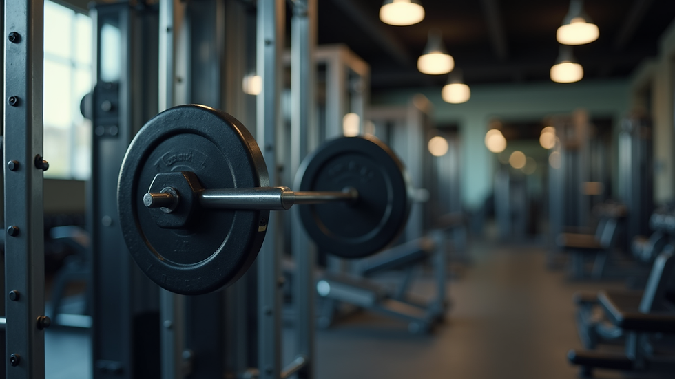 Close-up view of personalized strength training equipment in a gym