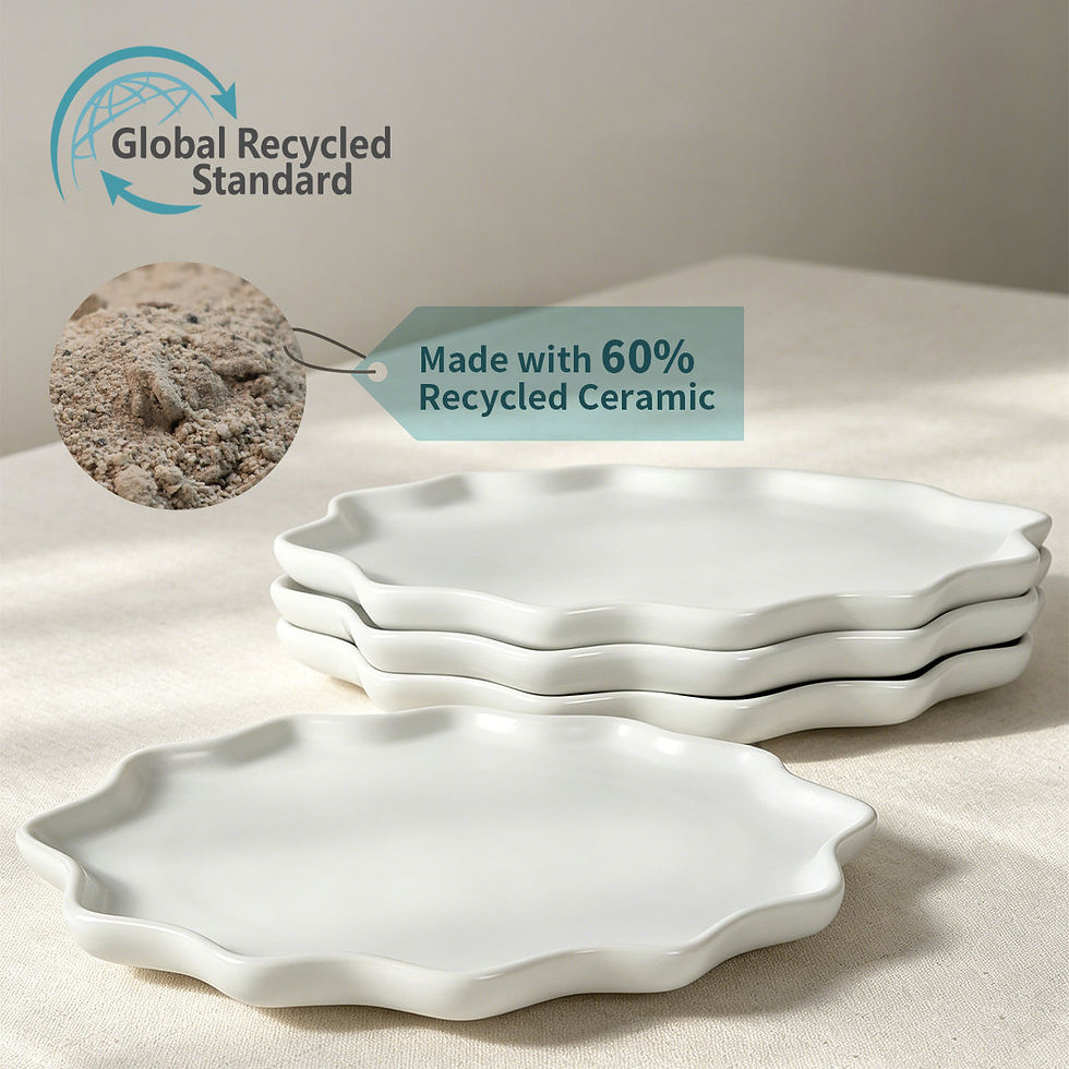 Thumbnail: BosilunLife Bring Nature Inside Dinner Plate Recycled Eco-Clay 4-Pcs Set
