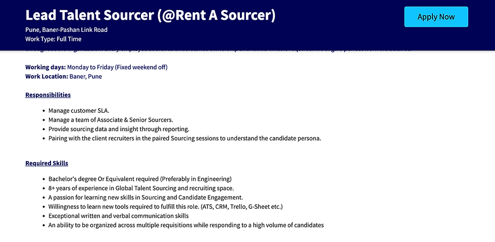 Lead Talent Sourcer