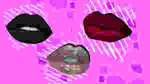 Left: Black Lips, Middle: Transfers on Lips, Right: Dark Outline or Ombre Lips